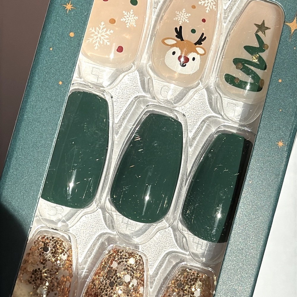 IMPRESS Nails Christmas Cozy Comfort Rudolph Glitter Medium BNIB not opened